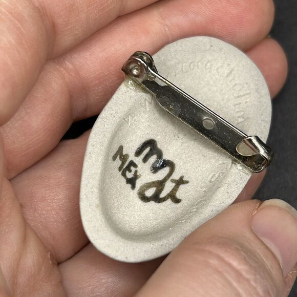 Las Mascaritas Face Mask Pin Brooch Corachol Imports Women Artisan Made Mexico - Picture 7 of 7